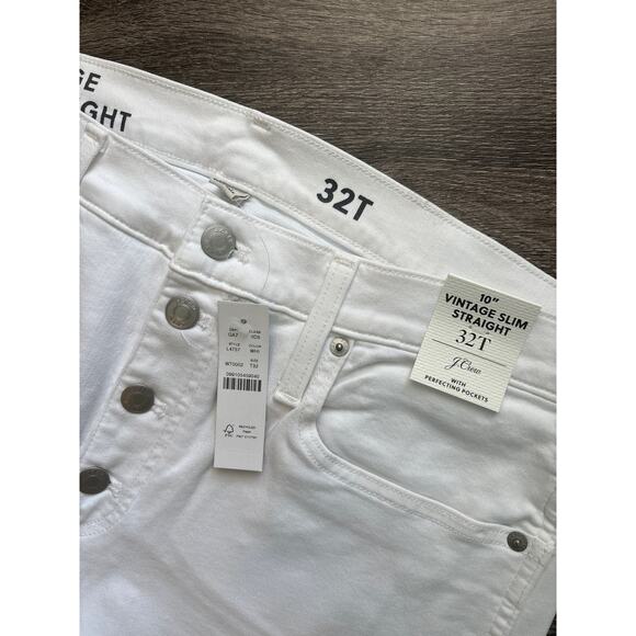 NWT J.Crew Vintage Straight Buttonfly Jean In White Size 32 Tall - Picture 6 of 8